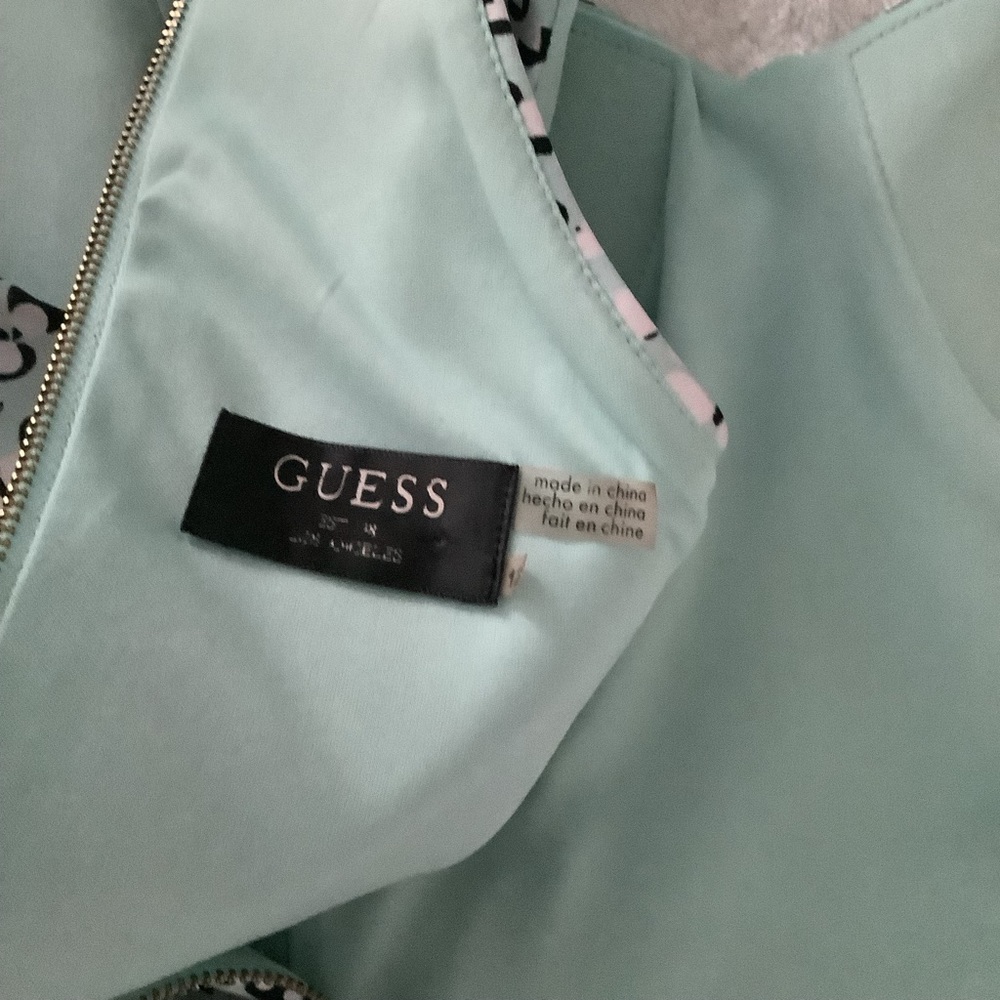 Guess dress mint green with black white dots built-in bra size 12 - Picture 8 of 9